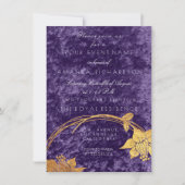 Invitation Couronne florale en velours violet or ultra violet (Devant)