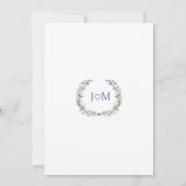 Invitation Couronne florale jaune bleu bohème mariage de jard (Dos)