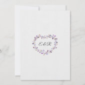Invitation Couronne florale | Mariage de feuillage rose viole (Dos)