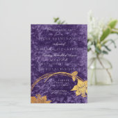 Invitation Couronne florale or violet ultra violet pourpre ve (Debout devant)