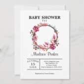 Invitation Couronne florale photo personnalisée (Devant)