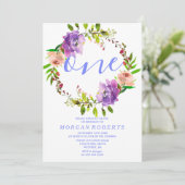 Invitation Couronne florale pourpre 1er anniversaire Invitati (Debout devant)