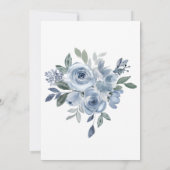 Invitation Couronne florale romantique bleu poussiéreux pour (Dos)