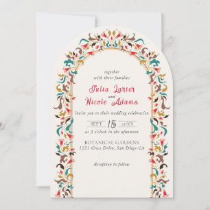 Invitation Couronne florale romantique élégante moderne de ma