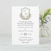 Invitation Couronne florale rose (Debout devant)