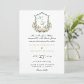 Invitation Couronne florale rose (Debout devant)
