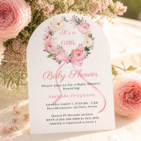 Couronne florale rose enrubannée fille arche Baby