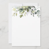 Invitation Couronne florale roses blanches verdure eucalyptus (Dos)