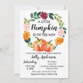 Invitation Couronne florale rustique Petit Baby shower Citrou (Devant)