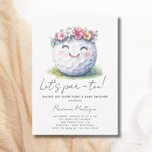 Invitation Couronne florale simple de golf Faisons une fête p