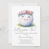 Invitation Couronne florale simple de golf Faisons une fête p (Devant)