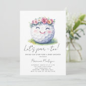 Invitation Couronne florale simple de golf Faisons une fête p (Debout devant)