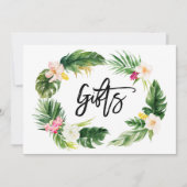 Invitation Couronne florale tropicale aquarelle Enseigne de c (Devant)