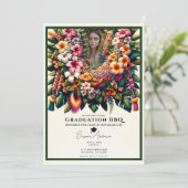 Invitation Couronne florale tropicale pour photo de remise de (Debout devant)