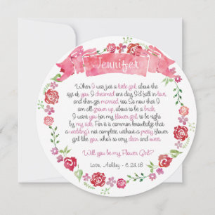 Invitation Couronne florale Tu seras ma demoiselle d'honneur
