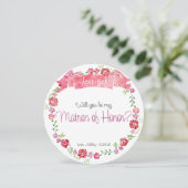 Invitation Couronne florale Tu seras ma Matrone d'Honneur Car (Debout devant)