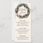 Invitation Couronne imprimable Menu de fêtes (Devant)