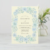 Invitation Couronne Jaune de Bleuet Mariage (Debout devant)