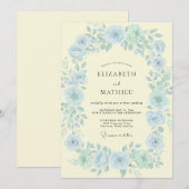 Invitation Couronne Jaune de Bleuet Mariage (Devant / Derrière)