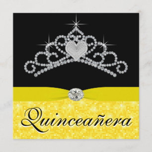 Invitation Couronne jaune noir Couronne jaune noire Quinceane