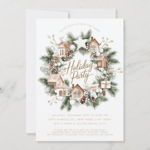 Invitation Couronne Maisons Rustiques Cabines Minimaliste