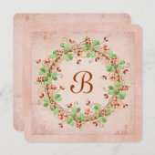 Invitation Couronne mariage avec monogramme (Devant / Derrière)