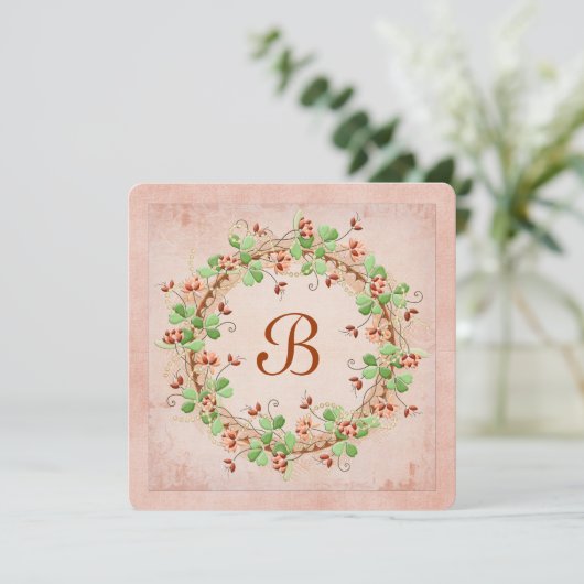 Invitation Couronne mariage avec monogramme (Debout devant)