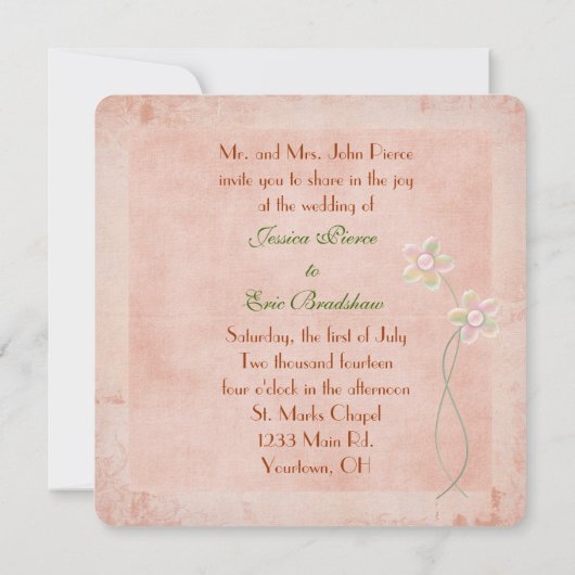 Invitation Couronne mariage avec monogramme (Dos)