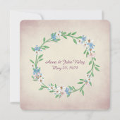 Invitation Couronne mariage d'aquarelle avec marguerites et l (Devant)