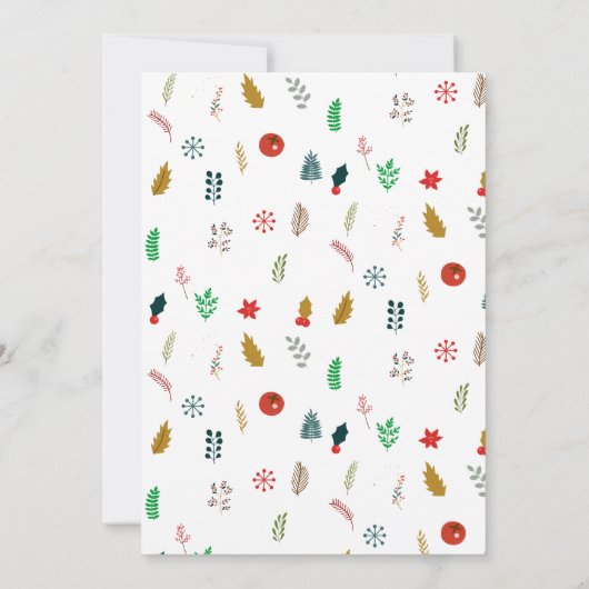 Invitation Couronne moderne feuillage minimal Noël (Dos)