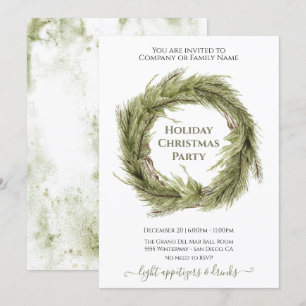 Invitation Couronne moderne simple pour la fête de Noël
