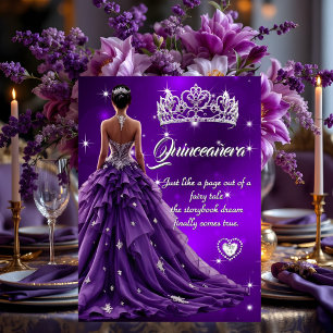 Invitation Couronne pour robe violette de fête d'anniversaire