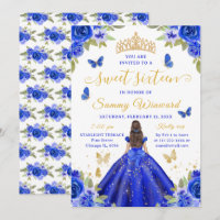 Couronne princière Sweet Sixteen fleurs bleues dor