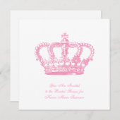 Invitation Couronne rose (Devant / Derrière)