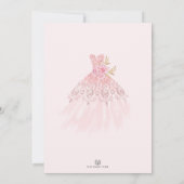 Invitation Couronne rose et or Florale Princesse Quinceañera (Dos)
