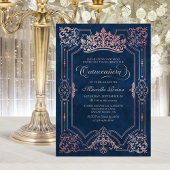 Invitation Couronne rose Tiara Elegant Quinceanera