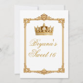 Invitation Couronne Royale Couronnée d'Or Fête d'Anniversaire (Devant)