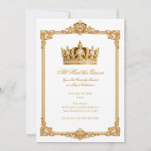 Invitation Couronne Royale Couronnée d'Or Fête d'Anniversaire (Dos)