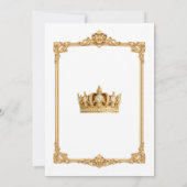 Invitation Couronne Royale Couronnée d'Or Mariage Élégant (Dos)