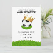 Invitation Couronne Royale Dorée Fête d'Anniversaire de Star  (Debout devant)