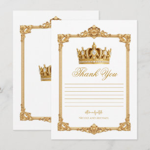 Invitation Couronne Royale en Or Couronne Élégante Merci