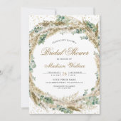 Invitation Couronne rustique boho pampas eucalyptus pour la d (Devant)