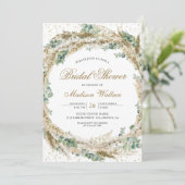 Invitation Couronne rustique boho pampas eucalyptus pour la d (Debout devant)
