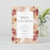 Invitation Couronne Rustique de l'automne Feuilles Tan Dîner  (Debout devant)