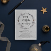 Invitation Couronne rustique d'hiver Fête de Noël