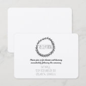 Invitation Couronne Rustique Kraft Réception (Devant / Derrière)