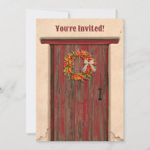 Invitation Couronne rustique rouge du sud-ouest du Chili pour