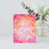 Invitation Couronne scintillante dégradé rose pêche Invitatio (Debout devant)