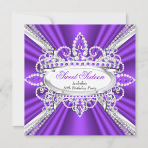 Invitation Couronne Sweet 16 Anniversaire Princesse Violet Di