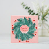 Invitation Couronne tchèque de Noël Joyeux (Debout devant)